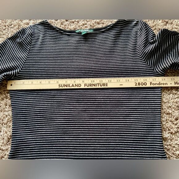 Ralph Lauren Striped Black And White Bell Sleeve Shirt Size Medium - Picture 8 of 8